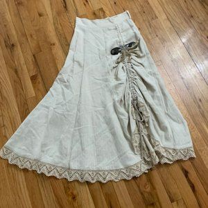 stockerpoint 100% linen maxi skirt size 27/4